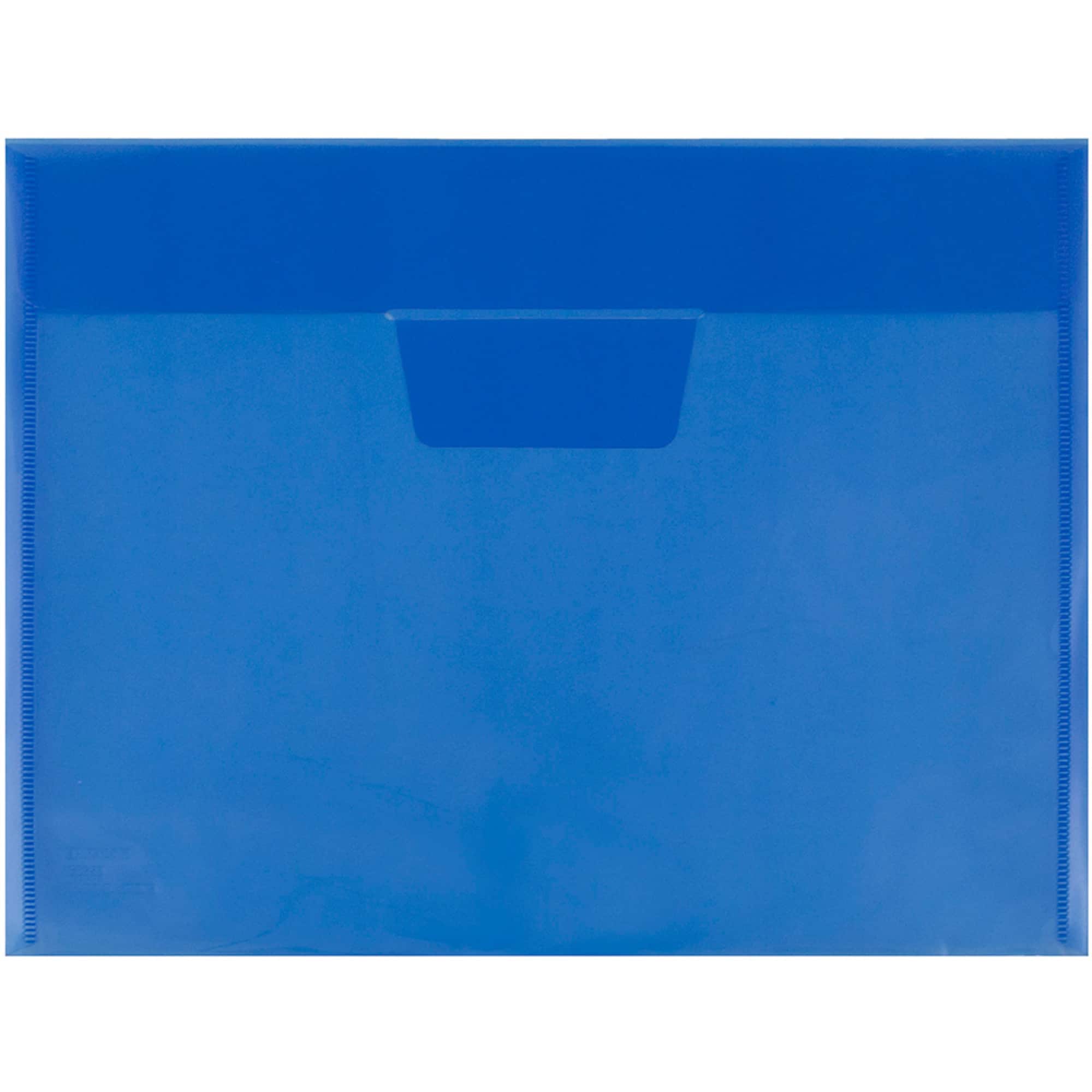 JAM Paper Blue Plastic Tuck Flap Closure 8.875" x 12" Envelopes, 12ct.